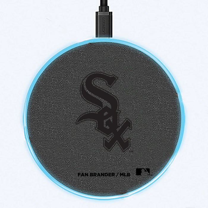 Fan Brander Grey 15W Wireless Charger with Chicago White Sox laser etched Primary Logo