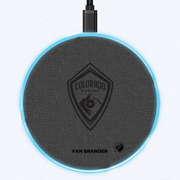 Fan Brander Grey 15W Wireless Charger with Colorado Rapids laser etched Primary Logo