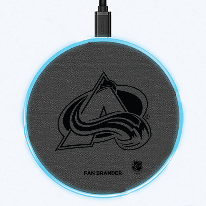 Fan Brander Grey 15W Wireless Charger with Colorado Avalanche laser etched Primary Logo