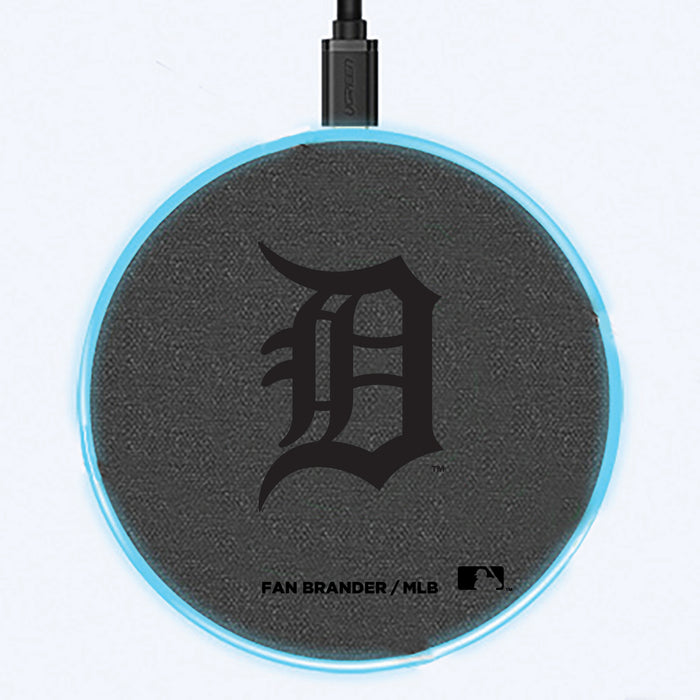 Fan Brander Grey 15W Wireless Charger with Detroit Tigers laser etched Primary Logo
