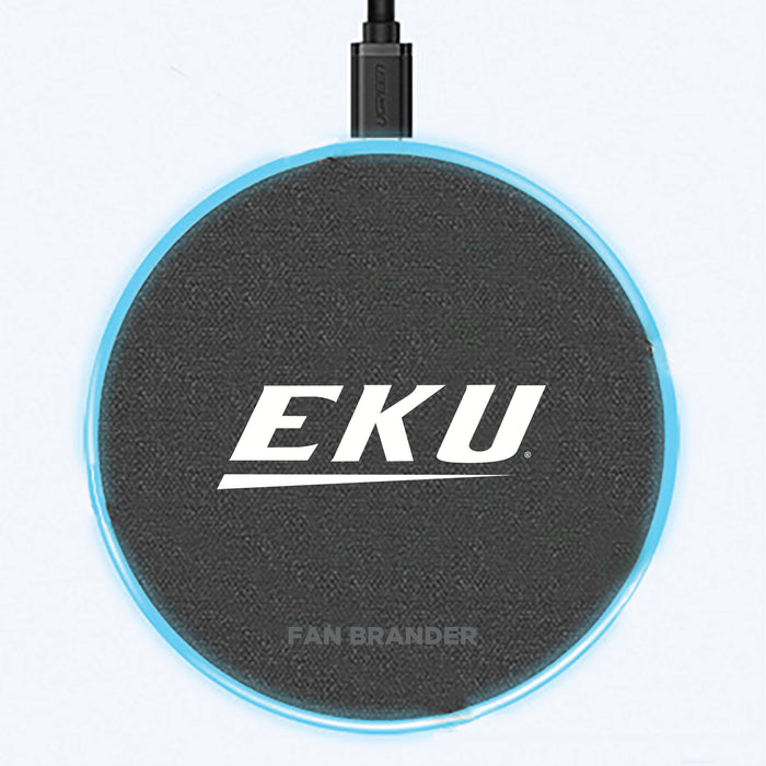 Fan Brander Grey 15W Wireless Charger with Eastern Kentucky Colonels Primary Logo