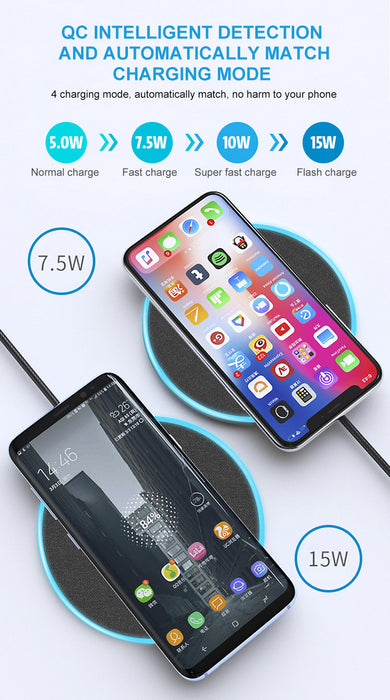 Fan Brander Grey 15W Wireless Charger with Eastern Washington Eagles Primary Logo