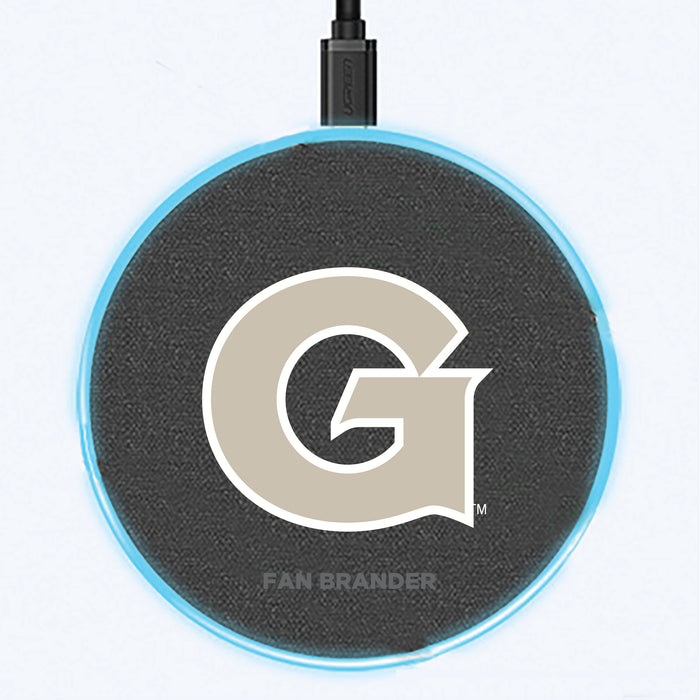 Fan Brander Grey 15W Wireless Charger with Georgetown Hoyas Primary Logo