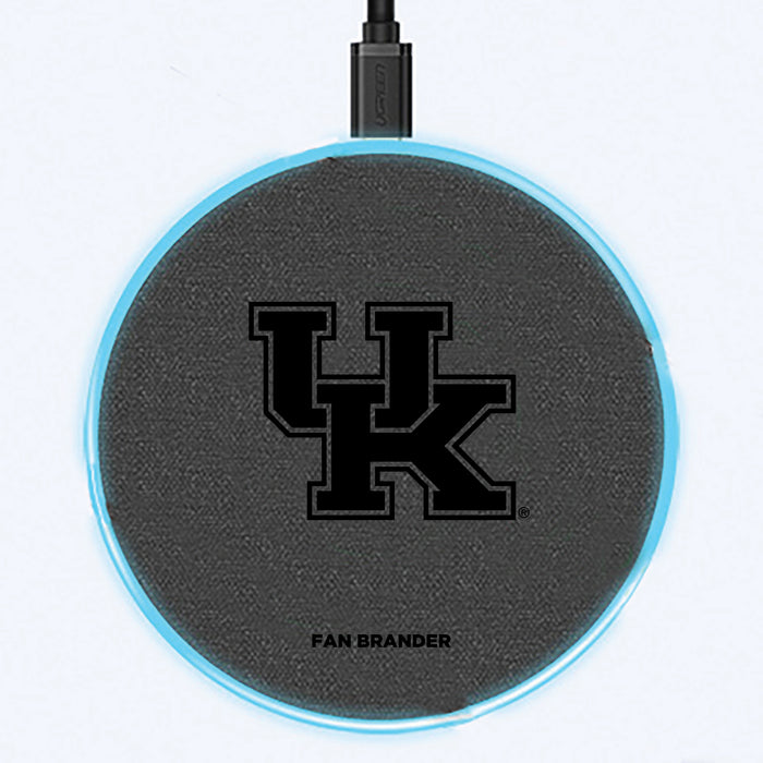 Fan Brander Grey 15W Wireless Charger with Kentucky Wildcats laser etched Primary Logo