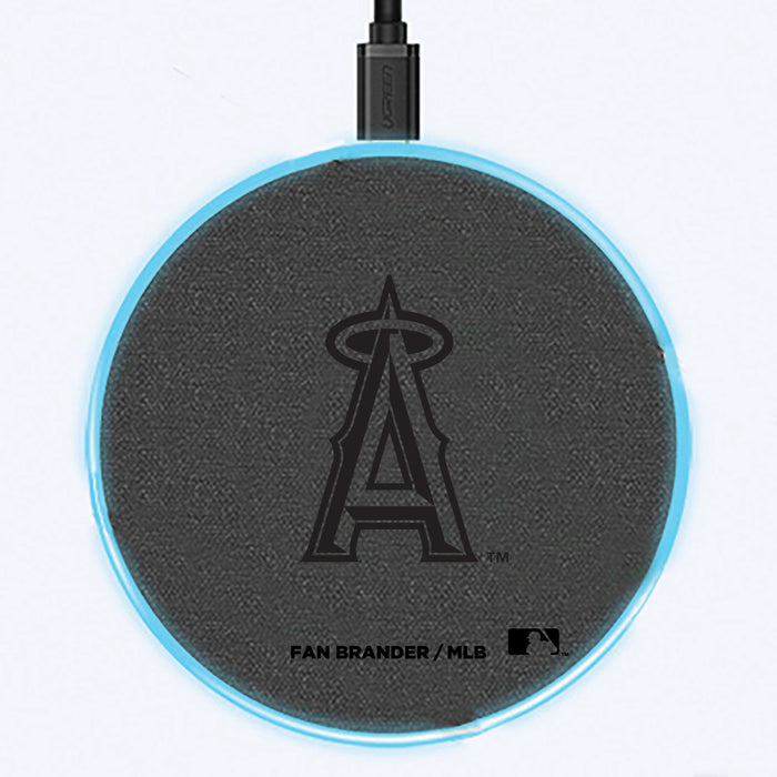 Fan Brander Grey 15W Wireless Charger with Los Angeles Angels laser etched Primary Logo