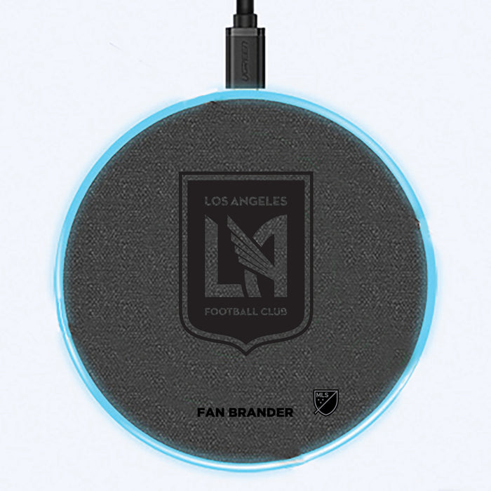 Fan Brander Grey 15W Wireless Charger with LAFC laser etched Primary Logo