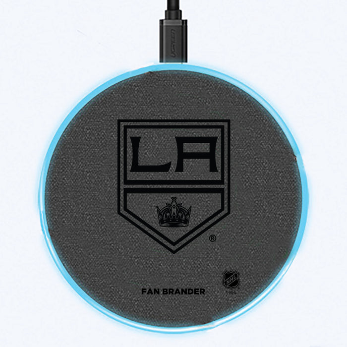 Fan Brander Grey 15W Wireless Charger with Los Angeles Kings laser etched Primary Logo