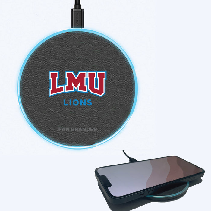 Fan Brander Grey 15W Wireless Charger with Loyola Marymount University Lions Primary Logo