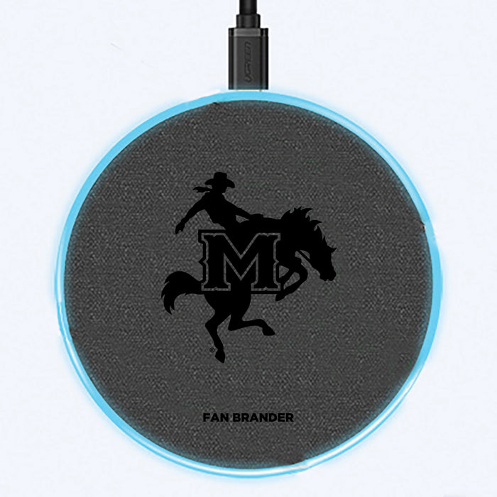 Fan Brander Grey 15W Wireless Charger with McNeese State Cowboys laser etched Primary Logo