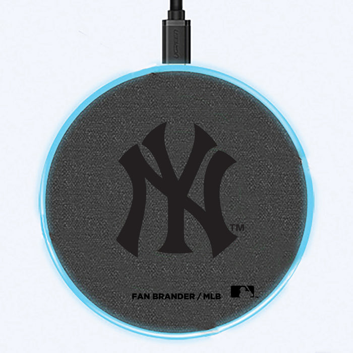 Fan Brander Grey 15W Wireless Charger with New York Yankees laser etched Primary Logo