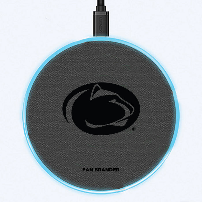 Fan Brander Grey 15W Wireless Charger with Penn State Nittany Lions laser etched Primary Logo