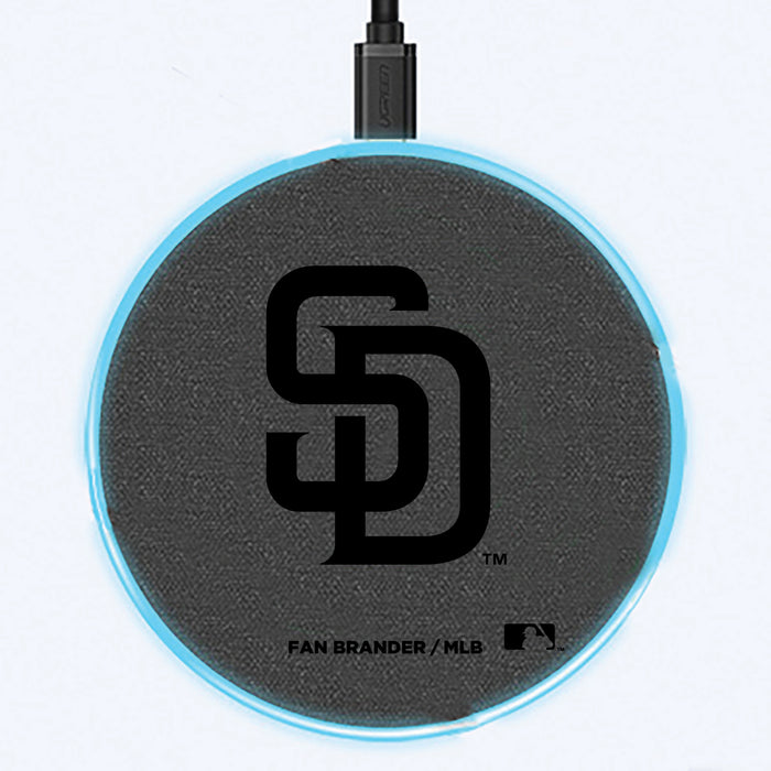 Fan Brander Grey 15W Wireless Charger with San Diego Padres laser etched Primary Logo