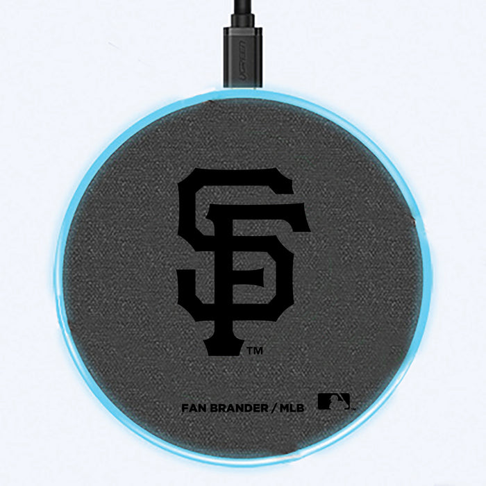 Fan Brander Grey 15W Wireless Charger with San Francisco Giants laser etched Primary Logo