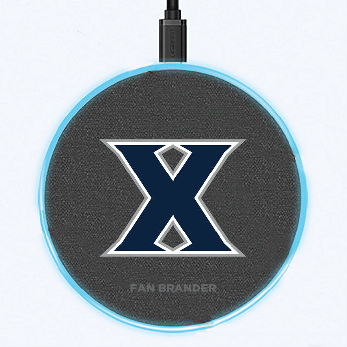 Fan Brander Grey 15W Wireless Charger with Xavier Musketeers Primary Logo