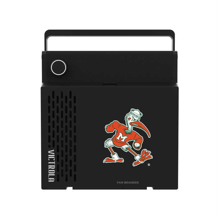 Victrola RevGo Record Player and Bluetooth Speaker with Miami Hurricanes Secondary Logo
