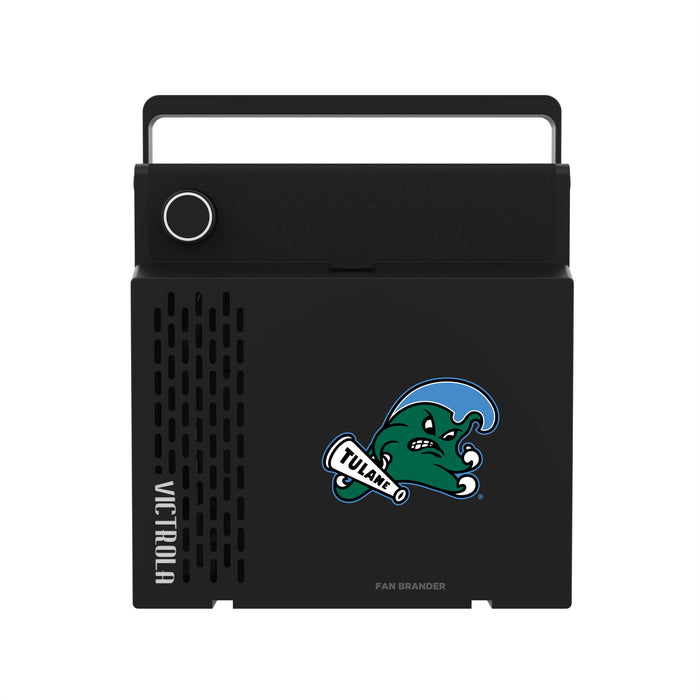 Victrola RevGo Record Player and Bluetooth Speaker with Tulane Green Wave Primary Logo