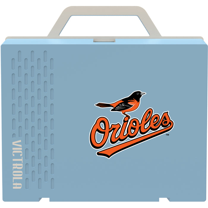 Victrola Re-Spin Sustainable Bluetooth Suitcase Record Player with Baltimore Orioles Secondary Logo