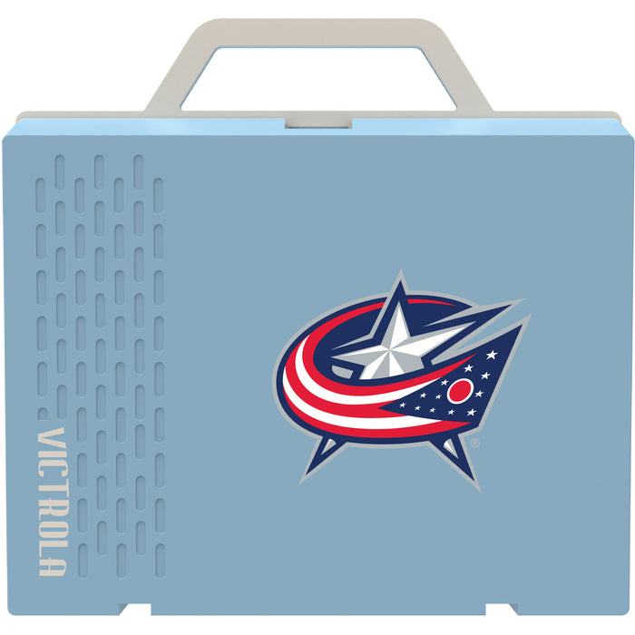 Victrola Re-Spin Sustainable Bluetooth Suitcase Record Player with Columbus Blue Jackets Primary Logo