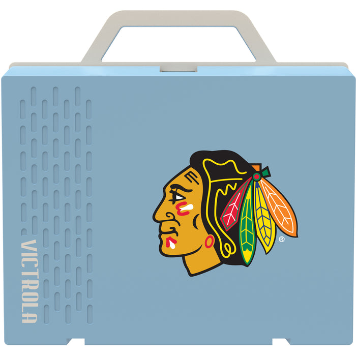 Victrola Re-Spin Sustainable Bluetooth Suitcase Record Player with Chicago Blackhawks Primary Logo