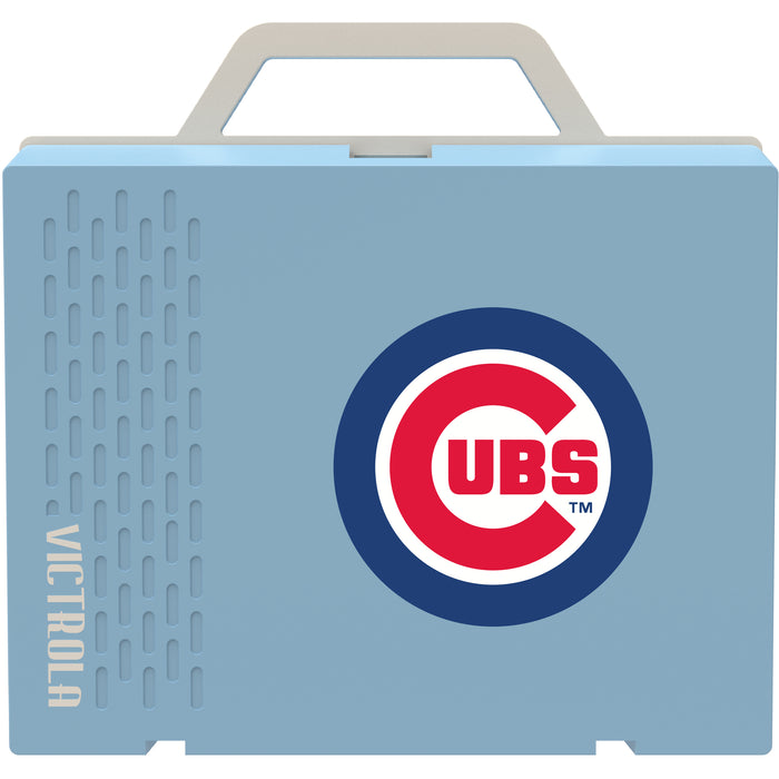 Victrola Re-Spin Sustainable Bluetooth Suitcase Record Player with Chicago Cubs Primary Logo