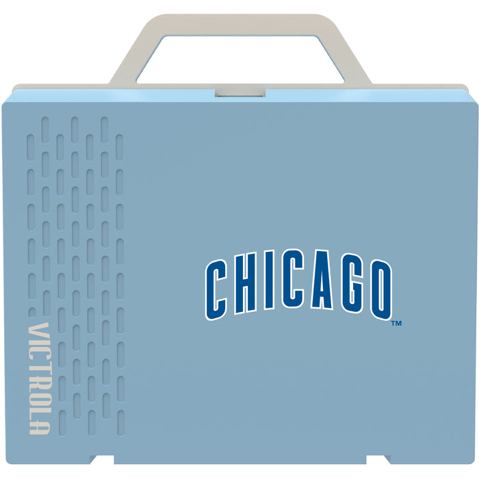 Victrola Re-Spin Sustainable Bluetooth Suitcase Record Player with Chicago Cubs Wordmark Logo