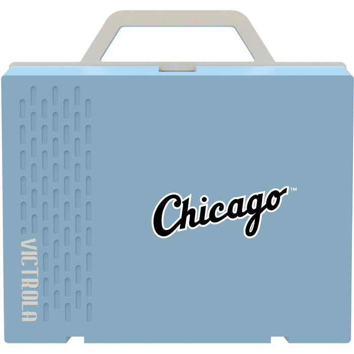 Victrola Re-Spin Sustainable Bluetooth Suitcase Record Player with Chicago White Sox Wordmark Logo