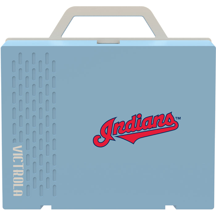 Victrola Re-Spin Sustainable Bluetooth Suitcase Record Player with Cleveland Indians Secondary Logo
