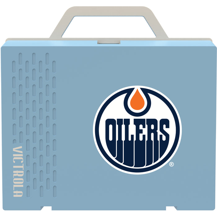 Victrola Re-Spin Sustainable Bluetooth Suitcase Record Player with Edmonton Oilers Primary Logo