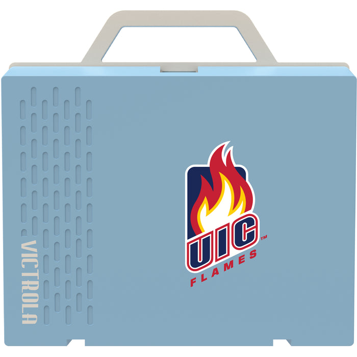 Victrola Re-Spin Sustainable Bluetooth Suitcase Record Player with Illinois @ Chicago Flames Primary Logo