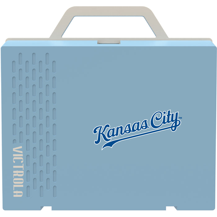Victrola Re-Spin Sustainable Bluetooth Suitcase Record Player with Kansas City Royals Wordmark Logo