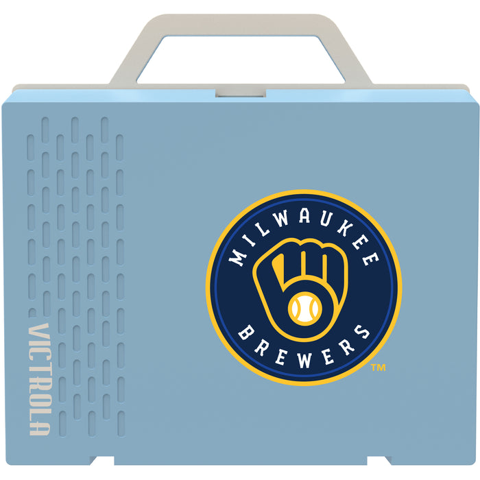 Victrola Re-Spin Sustainable Bluetooth Suitcase Record Player with Milwaukee Brewers Primary Logo