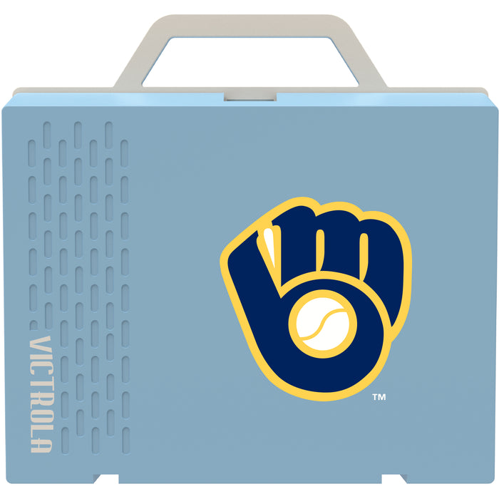 Victrola Re-Spin Sustainable Bluetooth Suitcase Record Player with Milwaukee Brewers Secondary Logo