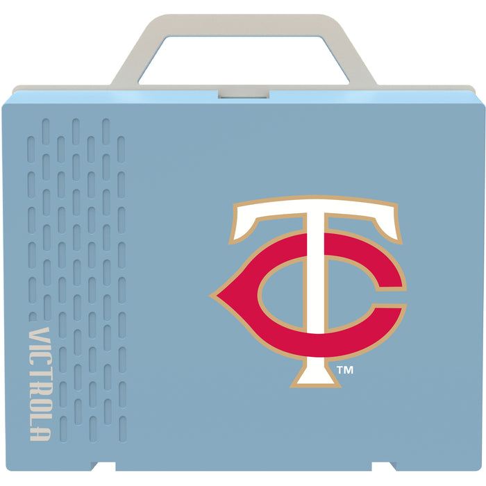 Victrola Re-Spin Sustainable Bluetooth Suitcase Record Player with Minnesota Twins Secondary Logo