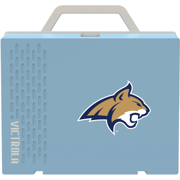 Victrola Re-Spin Sustainable Bluetooth Suitcase Record Player with Montana State Bobcats Primary Logo