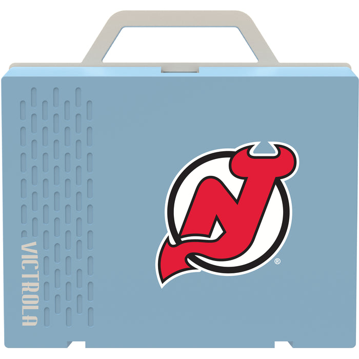 Victrola Re-Spin Sustainable Bluetooth Suitcase Record Player with New Jersey Devils Primary Logo