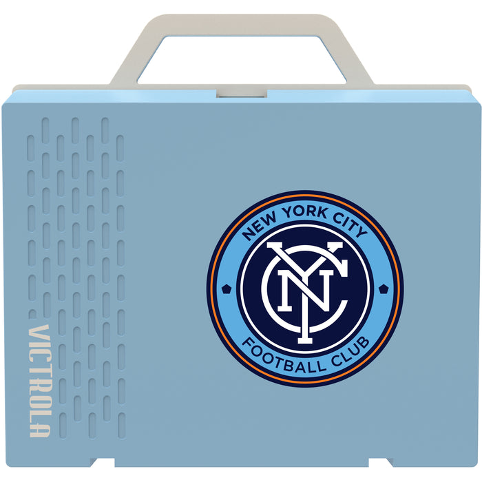 Victrola Re-Spin Sustainable Bluetooth Suitcase Record Player with New York City FC Primary Logo
