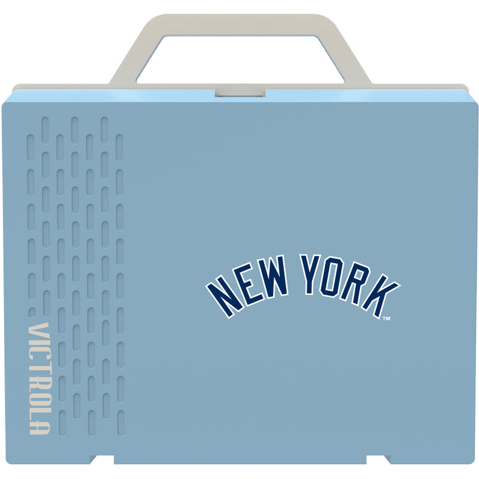 Victrola Re-Spin Sustainable Bluetooth Suitcase Record Player with New York Yankees Wordmark Logo