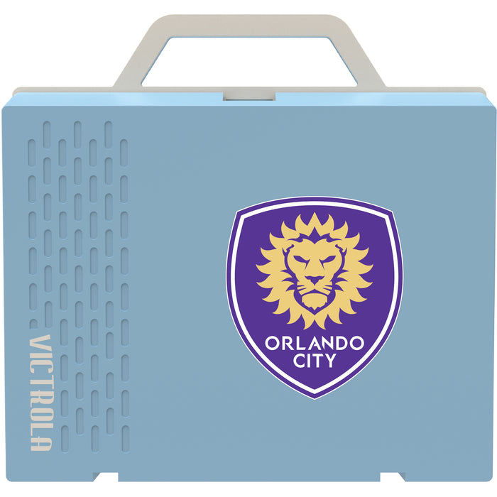 Victrola Re-Spin Sustainable Bluetooth Suitcase Record Player with Orlando City SC Primary Logo