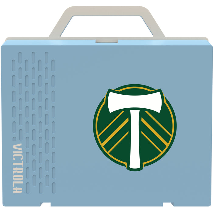 Victrola Re-Spin Sustainable Bluetooth Suitcase Record Player with Portland Timbers Primary Logo