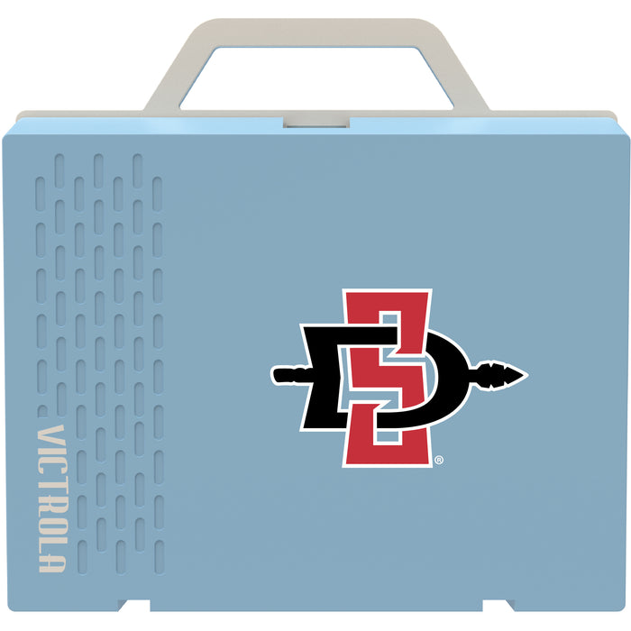 Victrola Re-Spin Sustainable Bluetooth Suitcase Record Player with San Diego State Aztecs Primary Logo