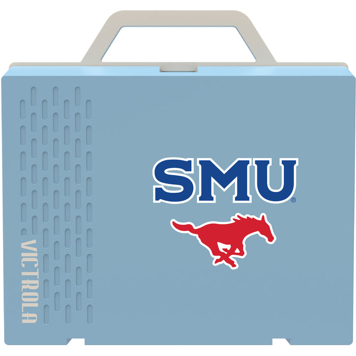 Victrola Re-Spin Sustainable Bluetooth Suitcase Record Player with SMU Mustangs Primary Logo