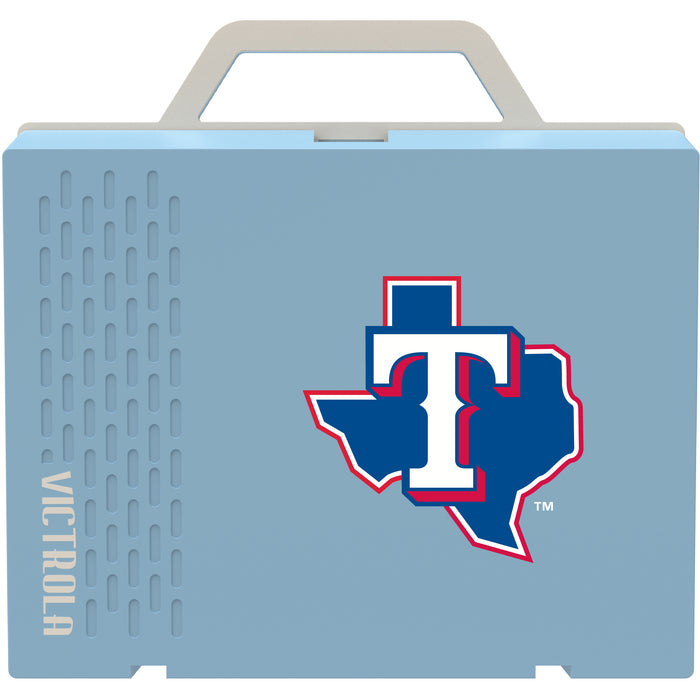 Victrola Re-Spin Sustainable Bluetooth Suitcase Record Player with Texas Rangers Secondary Logo