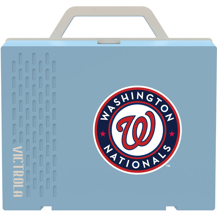 Victrola Re-Spin Sustainable Bluetooth Suitcase Record Player with Washington Nationals Primary Logo