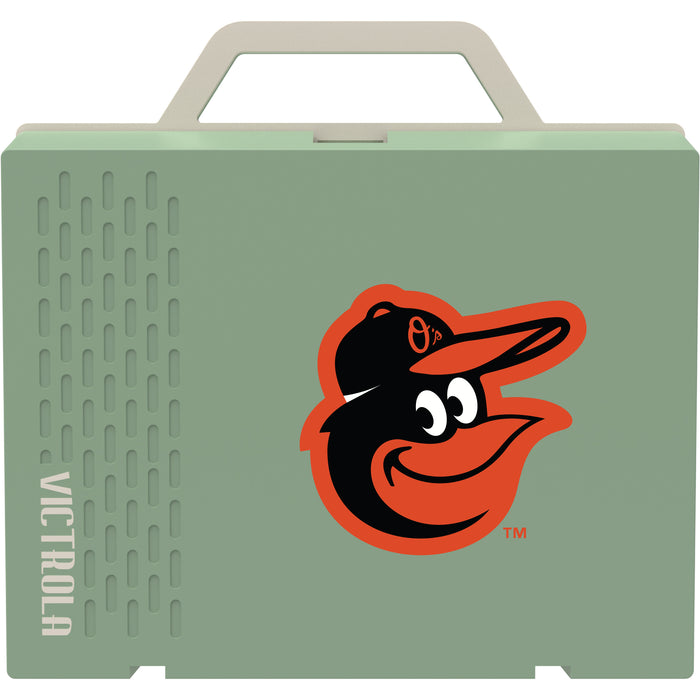 Victrola Re-Spin Sustainable Bluetooth Suitcase Record Player with Baltimore Orioles Primary Logo