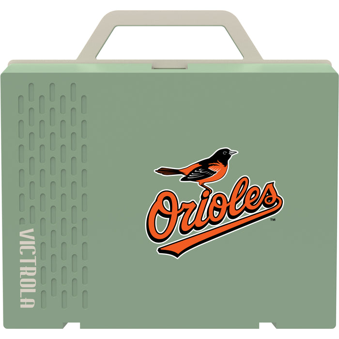 Victrola Re-Spin Sustainable Bluetooth Suitcase Record Player with Baltimore Orioles Secondary Logo
