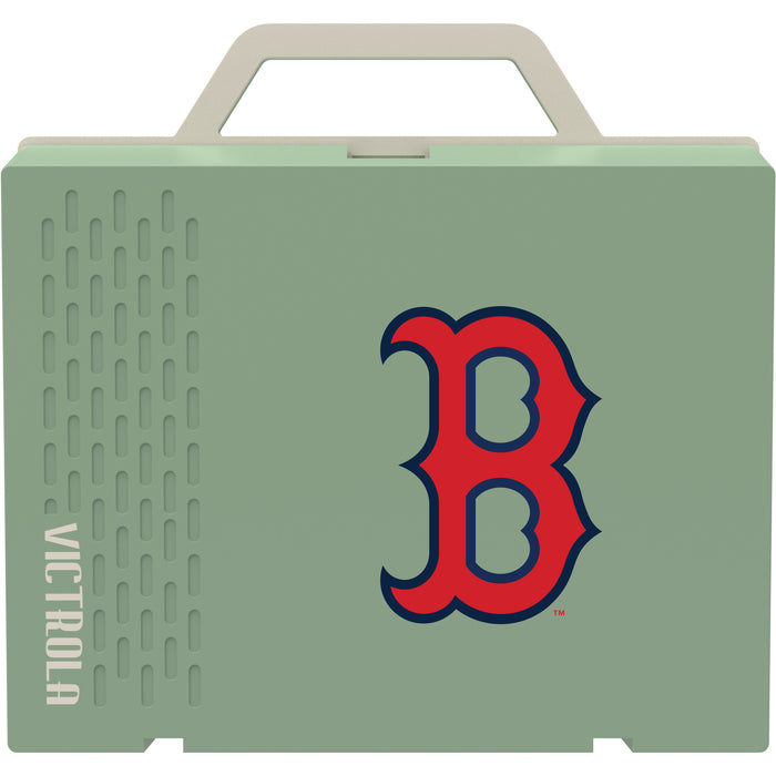 Victrola Re-Spin Sustainable Bluetooth Suitcase Record Player with Boston Red Sox Primary Logo