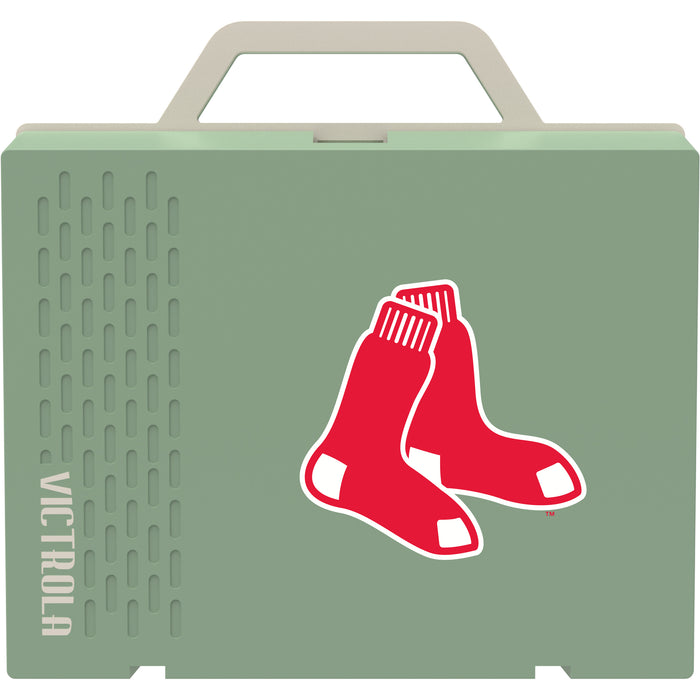 Victrola Re-Spin Sustainable Bluetooth Suitcase Record Player with Boston Red Sox Secondary Logo