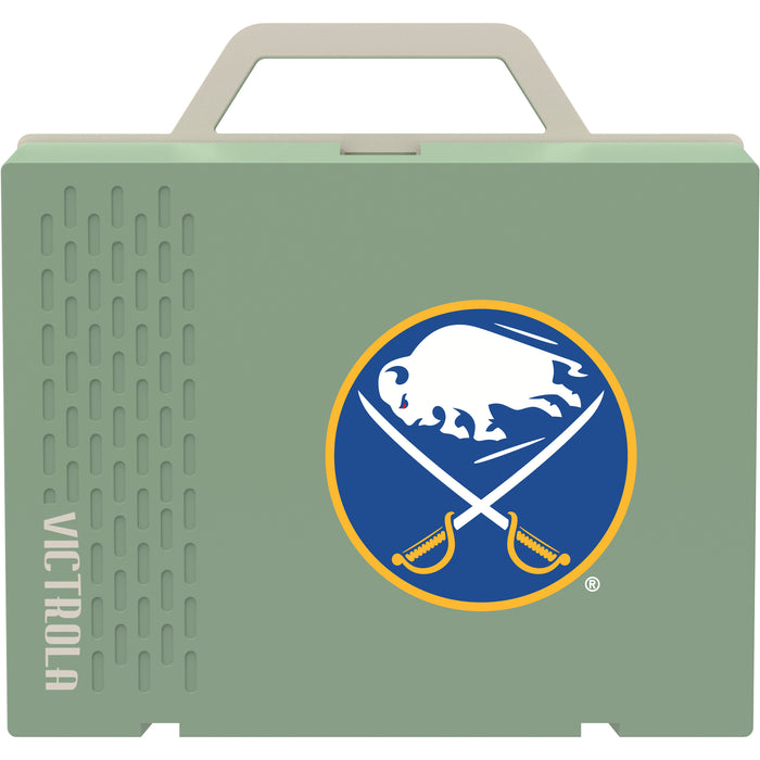 Victrola Re-Spin Sustainable Bluetooth Suitcase Record Player with Buffalo Sabres Primary Logo