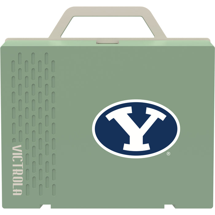 Victrola Re-Spin Sustainable Bluetooth Suitcase Record Player with Brigham Young Cougars Primary Logo