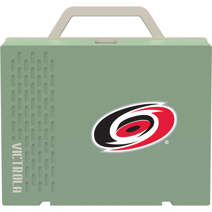Victrola Re-Spin Sustainable Bluetooth Suitcase Record Player with Carolina Hurricanes Primary Logo